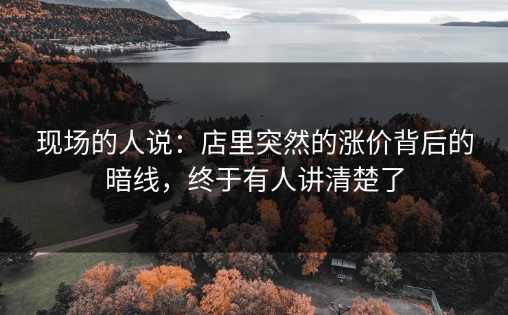 现场的人说：店里突然的涨价背后的暗线，终于有人讲清楚了
